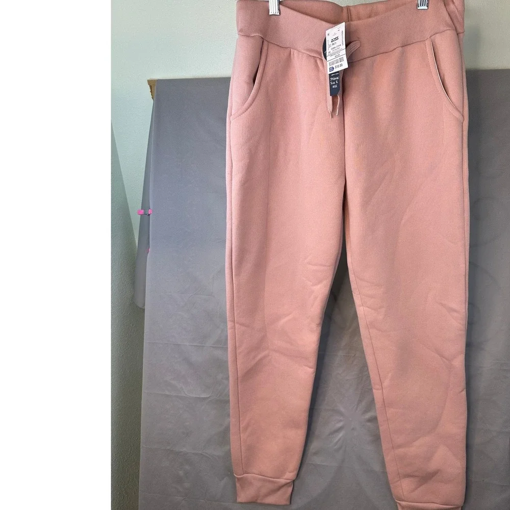 Rag NWT Mauve Pink Ribbed Knit Jogger Pants Medium Dusty Sand Loungewear Size XL